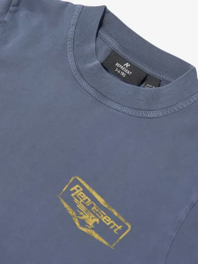 Represent Mini Logo-print Cotton T-shirt In Blue