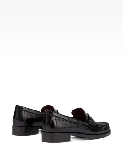 Paris Texas Dylan Croc-effect Loafers In Black
