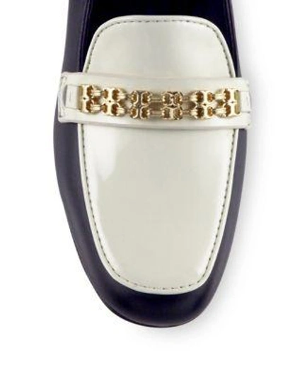 Shop Tory Burch Gemini Link Leather Loafers In Black Beach