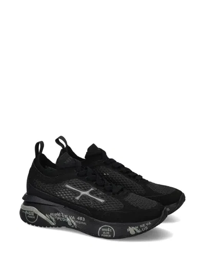Premiata Moerun Mesh-panel Sneakers In Black