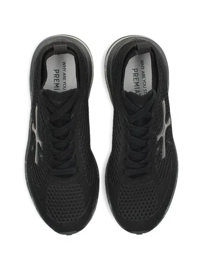 Premiata Moerun Mesh-panel Sneakers In Black