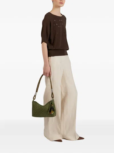 Slowear Diamond-pattern Cotton Sweater In Brown