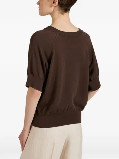 Slowear Diamond-pattern Cotton Sweater In Brown