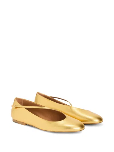 Jil Sander Elyss Laminated Ballet Flats In Yellow