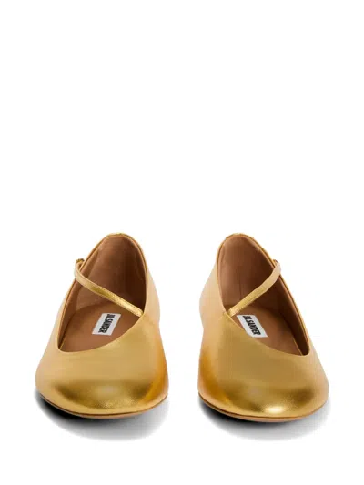 Jil Sander Elyss Laminated Ballet Flats In Yellow