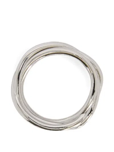 Jil Sander Multi-layer Handcrafted Ring In Metallic
