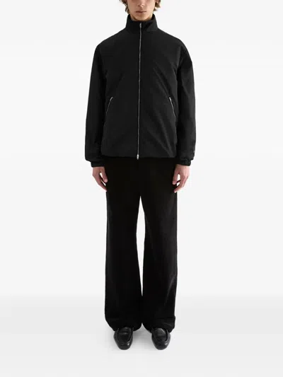 Jil Sander Polyester Jacket High Collar Elastic Cuffs In Black