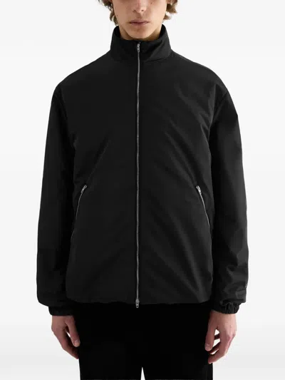 Jil Sander Polyester Jacket High Collar Elastic Cuffs In Black