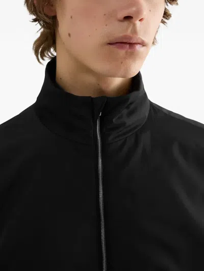 Jil Sander Polyester Jacket High Collar Elastic Cuffs In Black