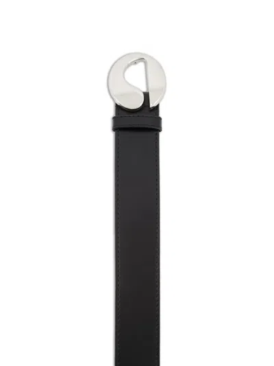 Coperni Infinity Logo-buckle Leather Belt In Black
