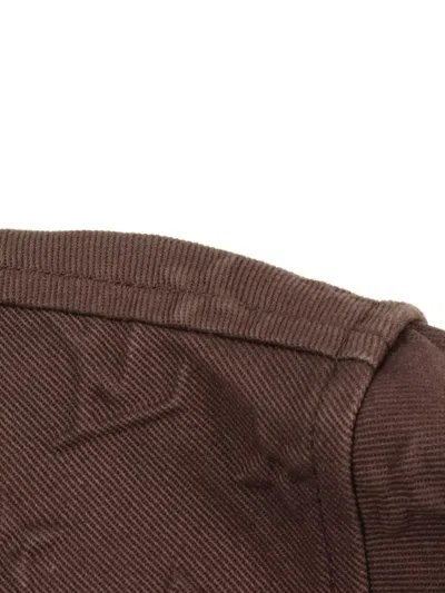 Pre-owned Louis Vuitton 2010s Monogram Embossed Oversized Jacket In Brown