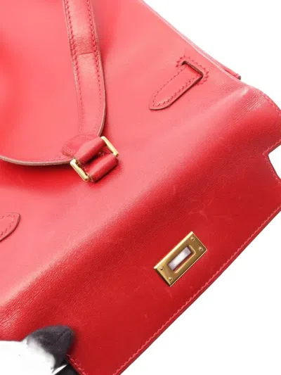 Pre-owned Hermes Pm Kelly Ad Backpack In Red
