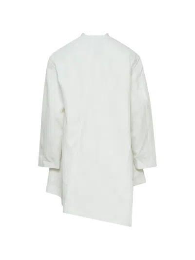 Comme Des Garçons Polyester Heavy Kersey X Wool Jacket In White