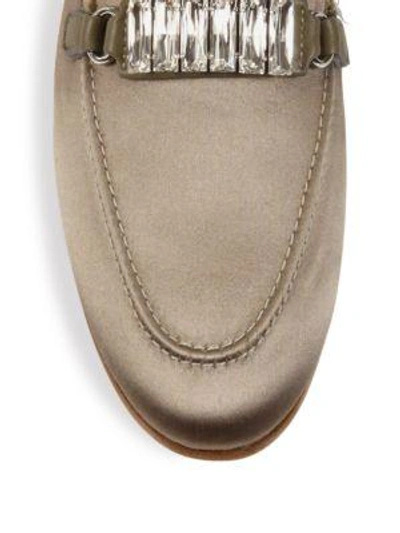 Shop Giuseppe Zanotti Fringed Silk Loafers In Black