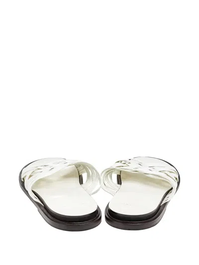 Pre-owned Givenchy Strappy Leather Sandals In White