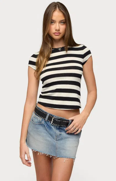 Edikted Annabeth Stripe Crop T-shirt In Multi