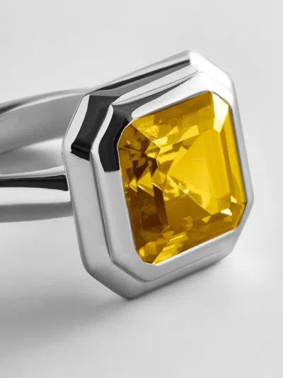 Baublebar Silver Etched Bezel Custom Birthstone Ring In Silver
