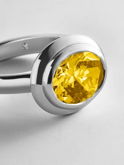 Baublebar Silver Etched Bezel Custom Birthstone Ring In Silver