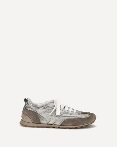 Brunello Cucinelli Monili Pull-tab Crinkle-effect Leather Low-top Sneakers In Multi