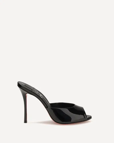Christian Louboutin Miss Z Patent Leather Peep Toe Mules In Black