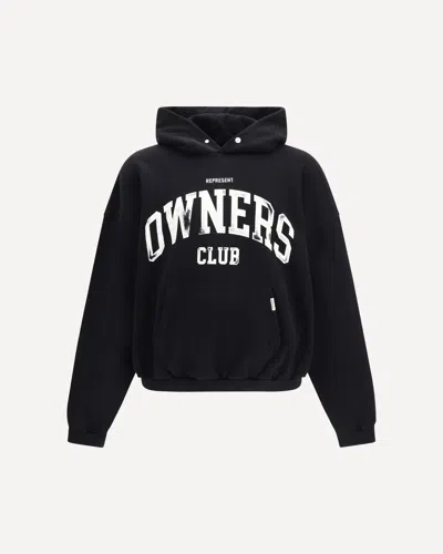 Represent Owners Logo-print Hoodie In Black