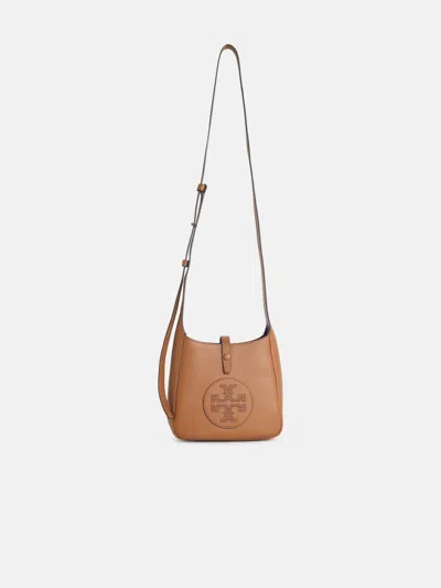 Tory Burch Perforated-logo Leather Cross Body Bag In Brown
