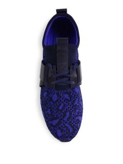 Shop Cole Haan Studiogrand Knit Sneakers In Blue-black
