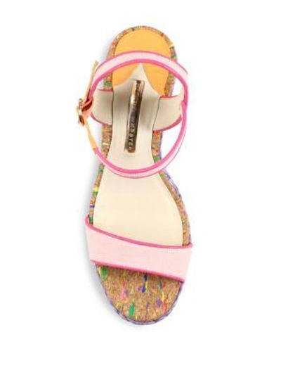 Shop Sophia Webster Lucita Mixed Media Espadrille Wedge Sandals In Pink