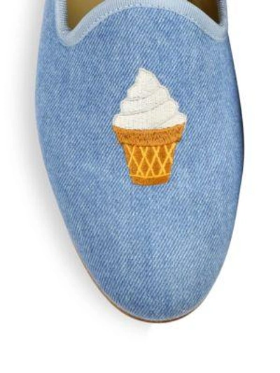 Shop Del Toro Ice Cream Cone Denim Loafers In Pale Blue