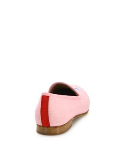 Shop Del Toro Travel Linen Smoking Loafers In Light Pink