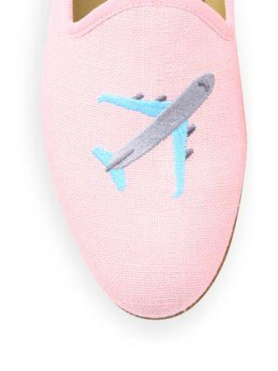 Shop Del Toro Travel Linen Smoking Loafers In Light Pink