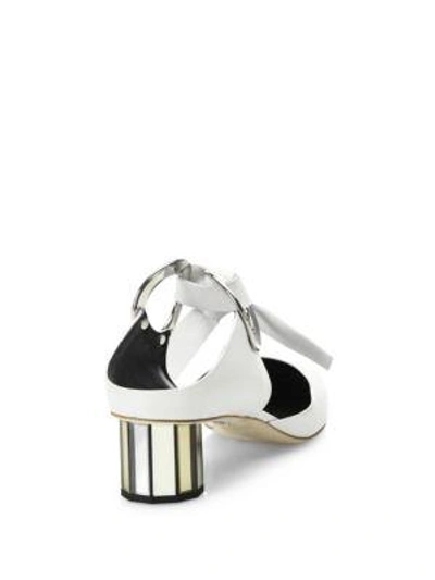 Shop Proenza Schouler Eyelet Leather Ankle-tie Mules In White
