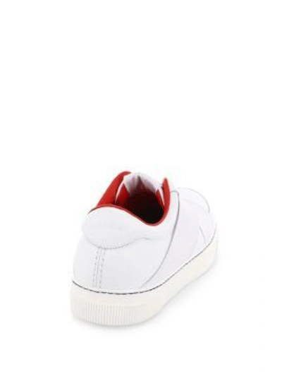 Shop Proenza Schouler Leather Crisscross Skate Sneakers In White