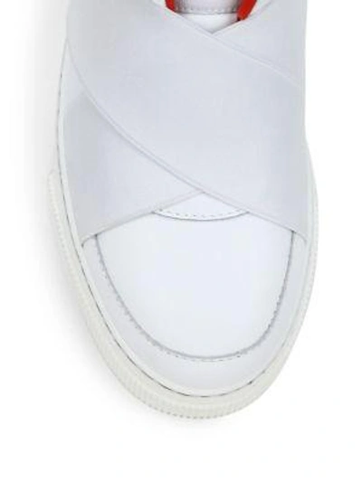 Shop Proenza Schouler Leather Crisscross Skate Sneakers In White