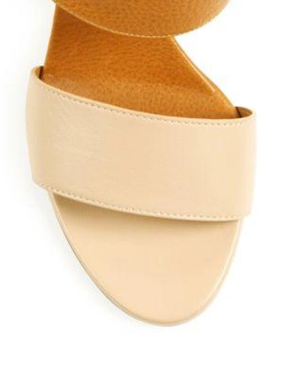 Shop Chloé Mia Two-tone Leather Block-heel Slingbacks In Tan-pink