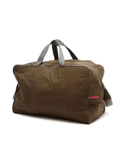 Prada Tessuto Weekend Bag In Brown