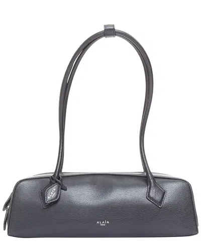 Alaïa Alaia Women Charcoal Suede Medium Le Teckel Shoulder Bag In Black