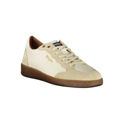 Blauer White Leather Men Sneaker In White
