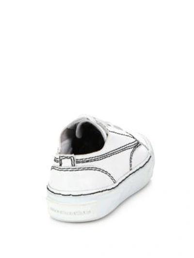Shop Alexander Wang Perry Leather Low-top Sneakers In Optic White