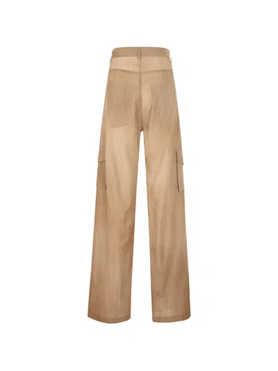 Ermanno Scervino Sheer-panel Cargo Pants In Brown