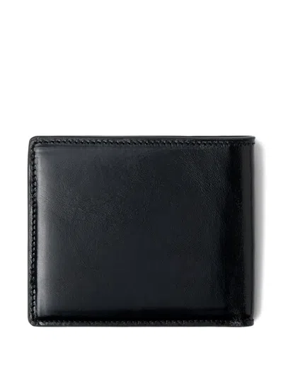 Versace Roomy Leather Wallet In Black