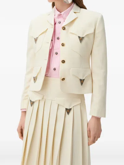 Versace Wool Jacket In Brown