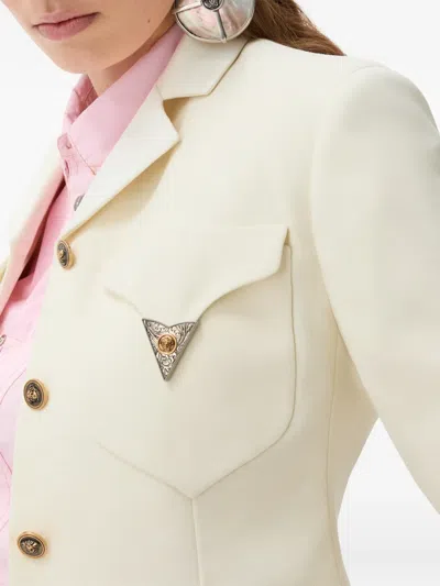 Versace Wool Jacket In Brown