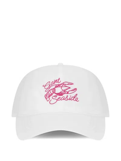 Gant Lobster-embroidered Baseball Cap In White