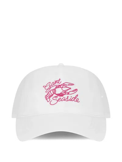 Gant Lobster-embroidered Baseball Cap In White