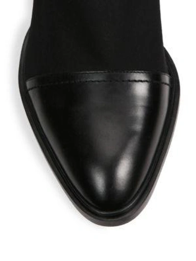 Shop Alexander Wang Kori Tilt-heel Stretch Neoprene & Leather Booties In Black