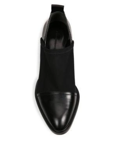 Shop Alexander Wang Kori Tilt-heel Stretch Neoprene & Leather Booties In Black
