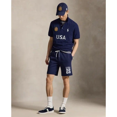 Polo Ralph Lauren Classic Fit Usa Polo Shirt In Newport Navy In Blue