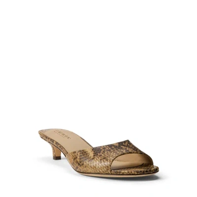 Ralph Lauren Francesca Python-embossed Mule Sandal In Tan Multi In Brown