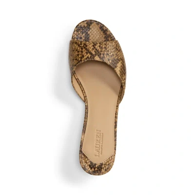 Ralph Lauren Francesca Python-embossed Mule Sandal In Tan Multi In Brown
